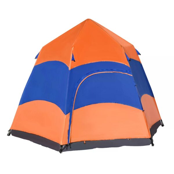 Outsunny Six Man Hexagon Pop Up Tent Camping Festival Hiking Shelter Family Portable