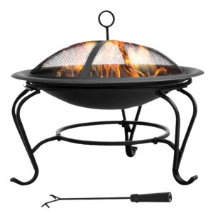 Outsunny Outdoor Fire Pit, 56 x 45H cm Lid Included/