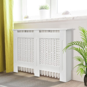 HOMCOM Wooden Radiator Cover Heating Cabinet Modern Home Furniture Grill Style  Painted Medium