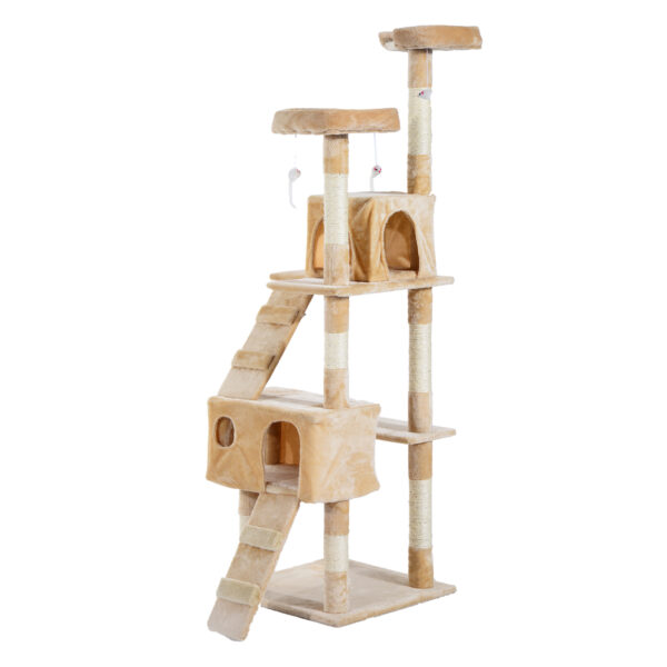 PawHut Cat Tree Kitten Kitty Scratching Scratcher Post Climbing Tower Activity Center House