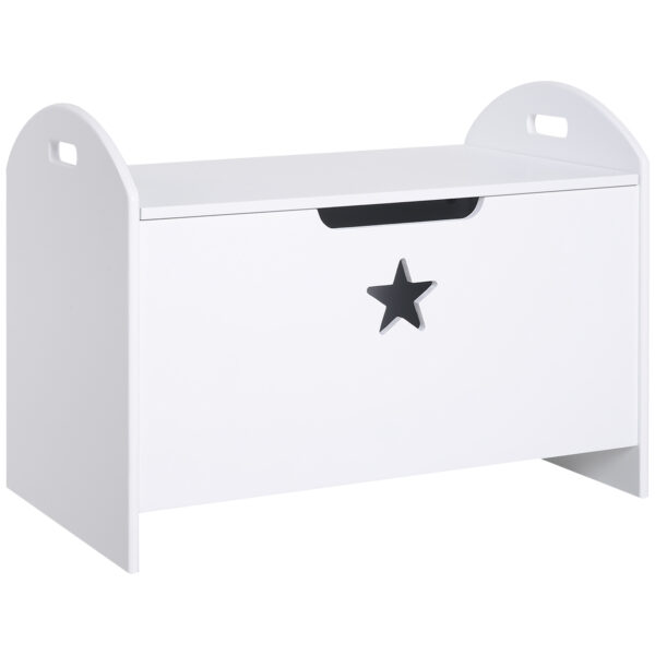 HOMCOM MDF Children's Toy Storage Chest w/ Safety Hinge