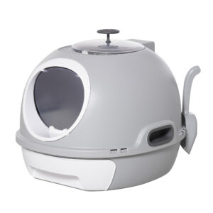 PawHut Cat Litter Box Toilet With Litter Scoop Enclosed Drawer Skylight Easy To Clean