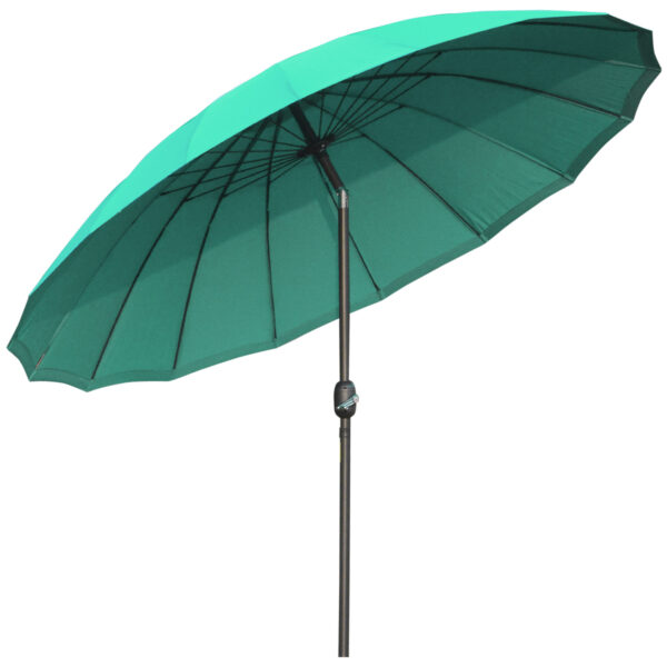 Outsunny ??255cm Patio Parasol Umbrella Outdoor Market Table Parasol with Push Button Tilt Crank and Sturdy Ribs for Garden Lawn Backyard Pool