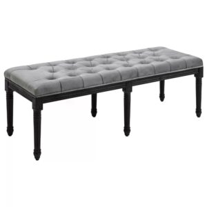 HOMCOM Fabric Bed End Bench Velvet Upholste Tufted Accent Lounge Sofa Window Seat for Living Room, Bedroom, Hallway,