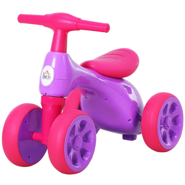 HOMCOM Toddler Training Walker Balance RideOn Toy with Rubber Wheels Purple