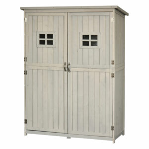 Outsunny Wooden Garden Shed Tool Storage Outsunny Wooden Garden Shed w/ Two Windows, Tool Storage Cabinet, 127.5L x 50W x 164H cm,