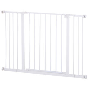 PawHut Pressure Fitted Pet Dog Safety Gate Metal Fence Extending 72107cm Wide