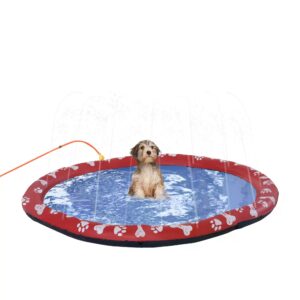 PawHut 150cm Splash Pad Sprinkler for Pets Dog Bath Pool Water Game Mat Toy Nonslip Outdoor Backyard