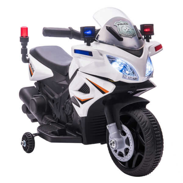 HOMCOM Kids 6V Electric Ride On Motorcycle Police Car Vehicle w/ Lights Horn Realistic Sound Outdoor Play Toy for 18  36 months