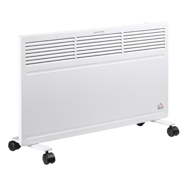 HOMCOM Convector Radiator Heater Freestanding or Wallmounted Portable Electric Heating with 2 Heat Settings, Adjustable Thermostat and Safety CutOff