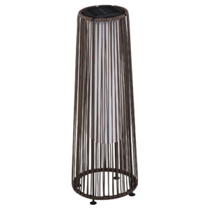 Outsunny Patio Garden PE Rattan Solar Lights Woven Resin Wicker Lantern Auto On/Off Solar Powe Lights,