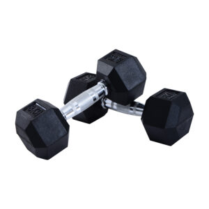 HOMCOM Rubber Hex Dumbbells, Sports Hex Weights Sets, Home Gym Fitness, Hexagonal Dumbbells Kit Weight Lifting Exercise 2 x 8kg