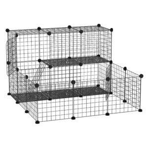 PawHut Pet Playpen w/ Door Customisable Fence for Guinea Pigs Hamsters Chinchillas Hedgehogs