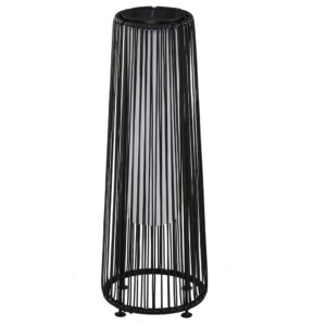 Outsunny Patio Garden Solar Powe Lights Woven Resin Wicker Lantern Auto On/Off for Porch, Yard, Lawn, Courtyard,