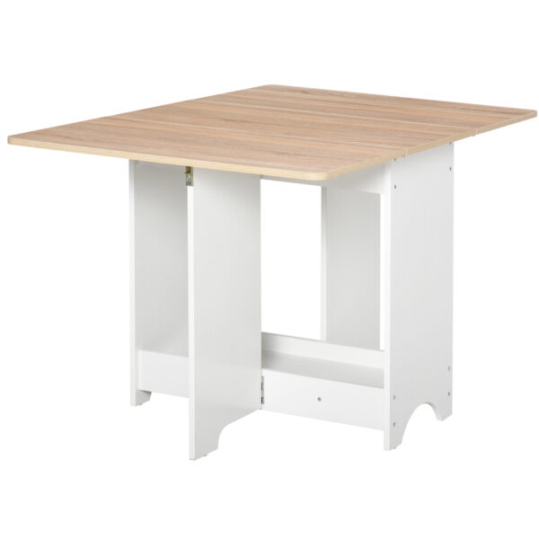 HOMCOM Foldable Dining Table DropLeaf Folding Desk Side Console with Storage Shelf for Kitchen,Dining Room