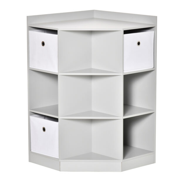 HOMCOM Kids Storage Cabinet Corner Toy Storage Organizer Bookcase Rack for Children's Play Room/Bedroom with Antitipping Hardware Drawers,