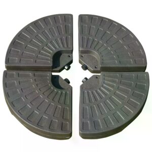 Outsunny 4Piece Parasol Base Cantilever Offset Patio Umbrella Circular Base Stand w/Carry Handles, Water & Sand Filled