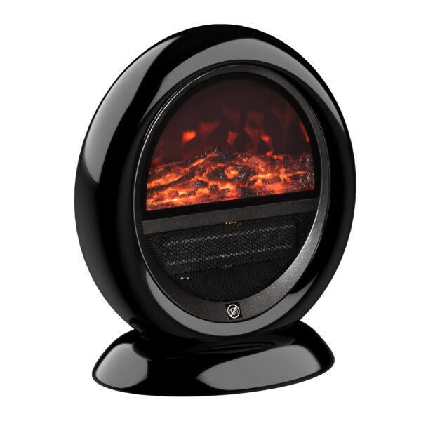 HOMCOM Free standing Electric Fireplace Heater with Realistic Flame Effect, Rotatable Head, Overheating Protection, 1500W,