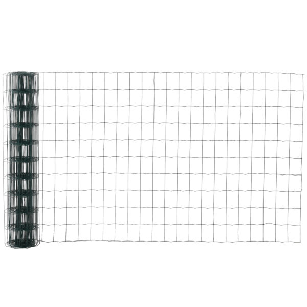 PawHut 1m x 10m Chicken Wire Mesh, Foldable PVC Coated Welded Garden Fence, Roll Poultry Netting, for Rabbit,