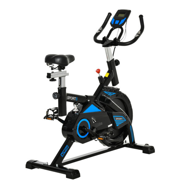 HOMCOM Stationary Exercise Bike w/ iPad Holder, LCD Monitor, Comfortable Seat, Indoor Cycling Training Bike, 13KG Flywheel,  Home Office,
