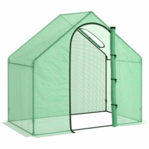 Outsunny Walk in house Garden Grow House with Roll Up Door and Window, 180 x 100 x 168 cm,