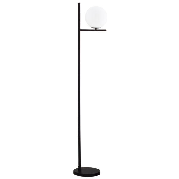HOMCOM Modern Floor Lamp Metal Frame Sphere Light w/ Pedal Switch Unique Standing Beautiful Furnishing for Home Office Living Room,