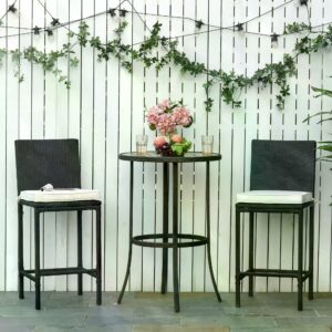 Outsunny Set of 2 Bench Cushion Seat Pads Dining Chair w/Straps Indoor Garden Patio Mat 45L x 45W x 5T cm