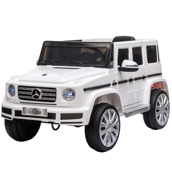 HOMCOM Compatible 12V Batterypowe Kids Electric Ride On Car Mercedes Benz G500 Toy with Parental Remote Control Music Lights MP3 Suspension Wheels