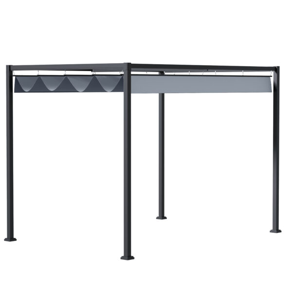 Outsunny 4 x 3m Metal Pergola Gazebo Patio Sun Shelter Grape Tent Retractable Canopy