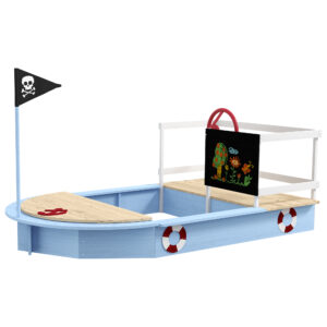 Outsunny Wooden Kids Sandbox Pirate Ship Design