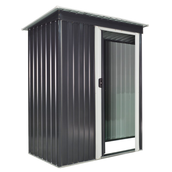 Outsunny 2 x 3ft Garden Storage Shed with Sliding Door and Sloped Roof Outdoor Equipment Tool Backyard,