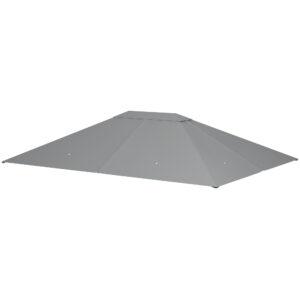 Outsunny 3 x 4m Gazebo Canopy Replacement Cover, Gazebo Roof Replacement TOP COVER ONLY, Light