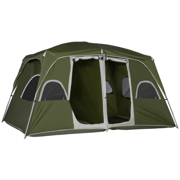 Outsunny Camping Tent, Family Tent 48 Person 2 Room, with Large Mesh Windows, Easy Set Up for Backpacking Hiking Outdoor,