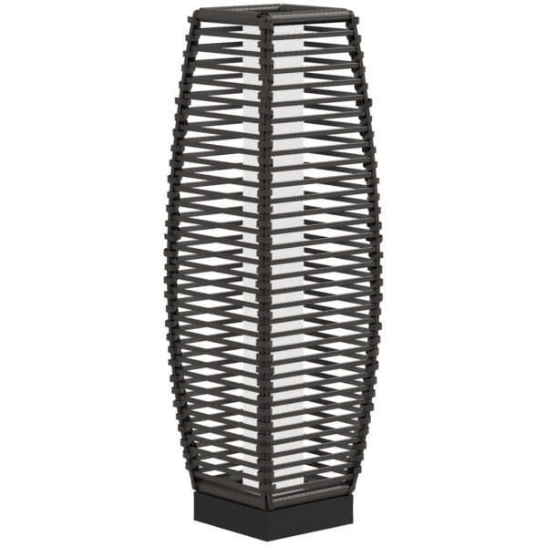 Outsunny Solar Floor Lamp, Outdoor Garden Lantern Pathway Light & Decorative Lighting w/ Auto On/Off LED Lights for Porch, Yard,