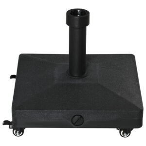 Outsunny 20kg Garden Parasol Base with Wheels Heavy Duty Sand or Water Filled Patio Umbrella Base for Outdoor Deck Beach