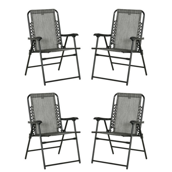 Outsunny  Pieces Patio Folding Chair Set, Outdoor Portable Loungers for Camping Pool Beach Deck, Lawn Chairs with Armrest Steel Frame, Mixed