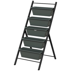 Outsunny 5Tier Vertical Raised Garden Planter with 5 Container Boxes, Outdoor Plant Stand for Vegetable Flowers,