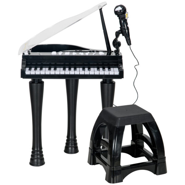 AIYAPLAY 32Key Kids Piano Keyboard, with Stool, Lights, Microphone, Sounds, Removable Legs