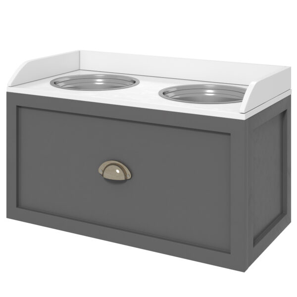 PawHut Stainless Steel Raised Dog Bowls, with 21L Storage Drawer for Large Dogs,