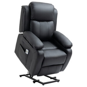 HOMCOM Electric Power Lift Recliner Chair Vibration Massage Reclining Chair with Remote Control and Side Pocket,