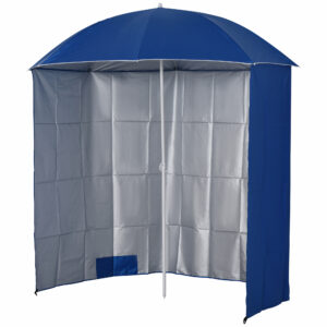 Outsunny 88" Arc 2.2M Fishing Umbrella Beach Parasol with Sides Brolly Shelter Canopy Shade with FREE Carry Bag