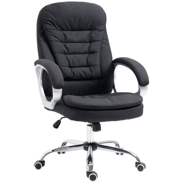 Vinsetto Ergonomic Office Chair Task Chair for Home with Arm, Swivel Wheels, Linen Fabric,