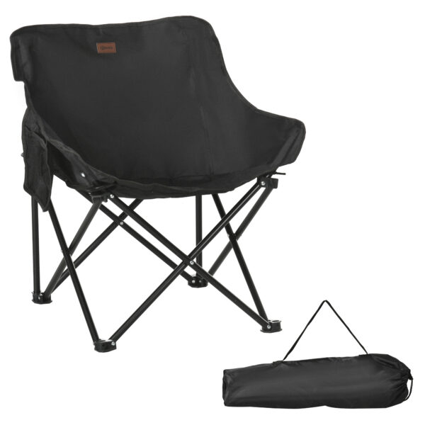 Outsunny Camping Chair, Lightweight Folding Chair with Carrying Bag and Storage Pocket, Perfect for Festivals, Fishing, Beach and Hiking,