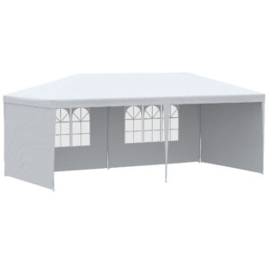 Outsunny 6 x 3 m Party Tent Gazebo Marquee Outdoor Patio Canopy Shelter with Windows and Side Panels