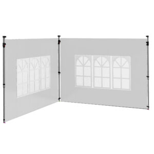 Outsunny Gazebo Side Panels, Sides Replacement with Window for 3x3m or 3x4m Pop Up Gazebo, 2 Pack,