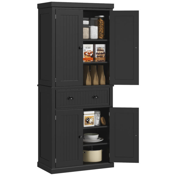 HOMCOM Traditional Kitchen Cupboard Freestanding Storage Cabinet with Drawer, Doors and Adjustable Shelves,