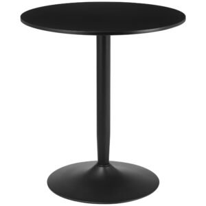 HOMCOM Round Dining Table, Modern Dining Room Table with Steel Base, Nonslip Foot Pad, Space Saving Small Dining Table,