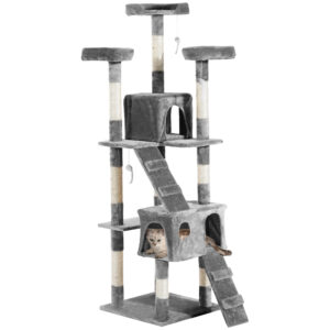 PawHut Cat Tree for Indoor Cats Kitten Kitty Scratching Scratcher Post Climbing Tower Activity Centre House