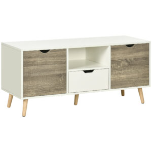 HOMCOM TV Unit Cabinet for TVs up to 50 Inches, TV Stand with Storage Cabinets and Drawer for Living Room and Bedroom,