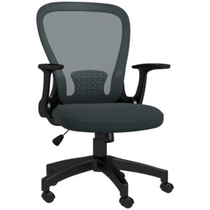 Vinsetto Ergonomic Office Chair, Mesh Desk Chair with Flipup Armrest, Lumbar Back Support, Swivel Wheels,